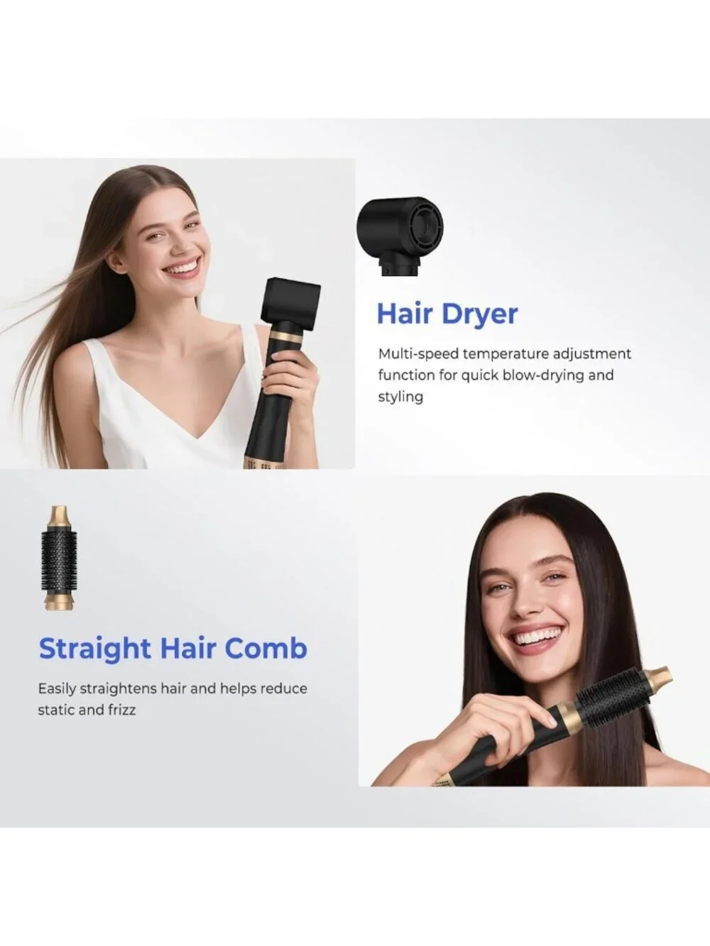5-in-1 Hair Dryer Brush Set - Ionic Blow Drying, Curling, Volumizing
